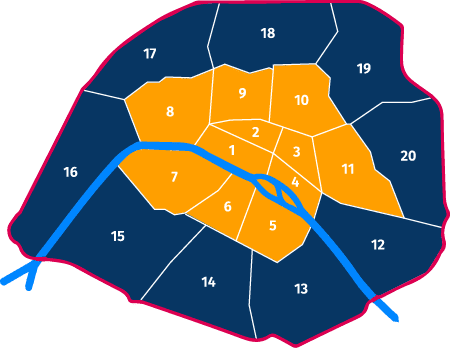 carte des arrondissements de paris